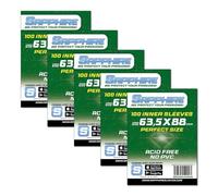 Sapphire Sleeves Perfect Fit - 300 bolsitas de 64 × 89 mm para doble embalaje (Magic, Pokémon, KeyForge) - Sin ácido, libre de PVC, ultra transparentes