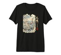Sapporo Hokkaido Reloj de Invierno Japón Ukiyo-e japonés Kanji Camiseta Premium