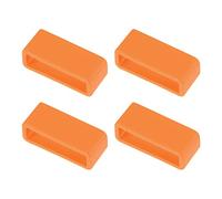 SAQJEE Watch Band Strap Loops, Rubber Replacement Fastener Rings Silicone Watch Holder Keeper for 24mm Width Watch Band, Red 4 Pcs (Color : Orange)