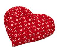 Saquito térmico en corazón 30x25 rojo con corazones | Almohadilla térmica | Cojín de semillas | Semillas de colza