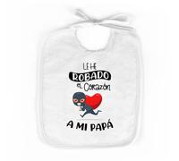 SAQUITOMAGICO Babero divertido bebes.Babero con frases graciosas para papas y mamas (Corazon papa)