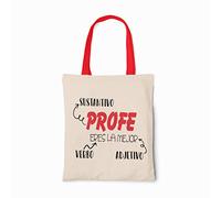SAQUITOMAGICO Bolsa Tote Bag para Profesores - 100% Algodón con Asas Largas y Resistentes - Regalo Original y Práctico para Maestros, Fin de Curso, Día del Maestro, Colegio o Agradecimiento Escolar