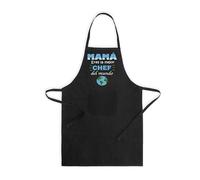 SAQUITOMAGICO Delantal Divertido para Mamá - Negro | “Eres la Mejor Chef del Mundo” | Regalo Original para Cocineras en Cumpleaños, Fiestas, Navidad y Barbacoa | Mandil Gracioso y Único