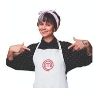 SAQUITOMAGICO Delantal Oficial Masterchef Adulto Bordado.-Producto con Licencia Oficial.-Novedad 2021 (blanco)