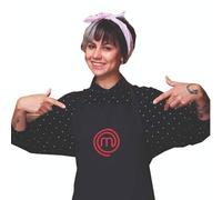 SAQUITOMAGICO Delantal Oficial Masterchef Adulto Bordado.-Producto con Licencia Oficial.-Novedad 2021 (negro)