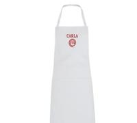 SAQUITOMAGICO Delantal Oficial Masterchef para Adulto Personalizado con tu Nombre Bordado.-Producto con Licencia Oficial.-Novedad Marzo 2021 (blanco personalizado)