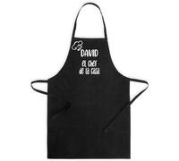 SAQUITOMAGICO Delantal. Personalizado con tu Nombre. Soy el/la Chef de la casa!! (negro)
