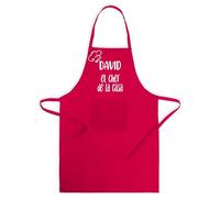 SAQUITOMAGICO Delantal. Personalizado con tu Nombre. Soy el/la Chef de la casa!! (rojo)