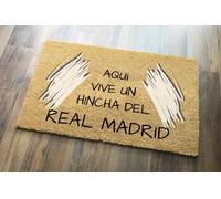 SAQUITOMAGICO Felpudo Real Madrid | Felpudo Original y Divertido para Aficionados al Fútbol | Alfombra de Entrada Antideslizante para Casa | Decoración de Hogar para Hinchas Merengues con Estilo