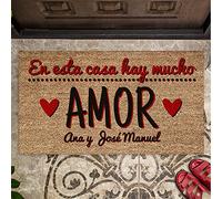 SAQUITOMAGICO Felpudos Personalizados Divertidos y Originales para hogares con Mucho Amor (Mucho Amor)