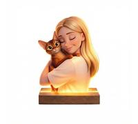 SAQUITOMAGICO Lampara Personalizada con Foto Caricatura Iluminada Estilo Animacion Luz LED Calida Acrilico 5 mm Base de Madera 15 cm 4 Tamaños Regalo Original Hecho en España (15 x 15 cm)