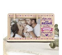 SAQUITOMAGICO Marco de fotos Personalizado a todo color Dia de la Madre.Marco cuelga fotos con pinzas de madera.Regalo original para las mejores madres del mundo (mama reina)