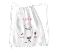 SAQUITOMAGICO Mochila Bebé Guardería Personalizada con Nombre | Mochila Infantil Niña Niño | Bolsa Merienda Escolar y Excursiones | Mochila Saco Infantil Cuerdas (Gato)