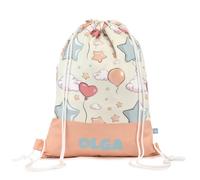 SAQUITOMAGICO Mochila Infantil Personalizada con tu Nombre.Mochila de cuerdas para el cole Sweet Baby.Mochila para guarderia (GLOBOS)