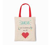 SAQUITOMAGICO Tote Bag para Profesores - Bolsa Reutilizable de Algodón con Asas Largas - Regalo Original para Maestros, Fin de Curso o Día del Maestro (profe 3)