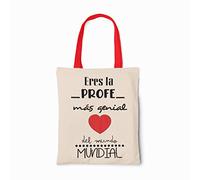 SAQUITOMAGICO Tote Bag para Profesores - Bolsa Reutilizable de Algodón Natural con Asas Largas Reforzadas - Regalo Original para Maestros, Fin de Curso, Día del Maestro o Agradecimiento Escolar
