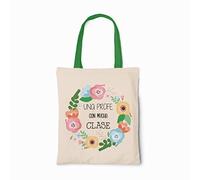 SAQUITOMAGICO Tote Bag para Profesores - Bolsa Reutilizable de Algodón Natural con Asas Largas Reforzadas - Regalo Original para Maestros, Fin de Curso, Día del Maestro o Agradecimiento Escolar