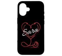 Sara A Nurse Gift Cute Doctor Designer Personalized Nurse Carcasa para iPhone 16