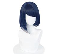Sara Cosplay Peluca Juego Genshin Impact Kujyo Sara Mujeres 35 cm Corto Azul Pelo Sintético Resistente al Calor Halloween Fiesta Pelucas