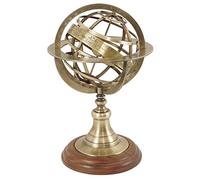 Sara International Esfera Armilar-Altura: 30 cm, Latón Envejecido, 30x19x19 cm