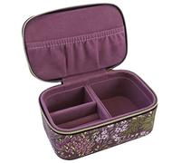 Sara Miller Haveli Garden - Joyero de piel sintética con detalles de lámina dorada, Purple, de viaje, Joyero de viaje con cierre de cremallera