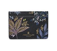 Sara Miller London Tarjetero delgado para mujer, con capacidad para hasta 4 tarjetas, piel sintética, Negro botánico, 7.5 x 10.5 x 0.5 cm, Moderno