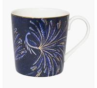 Sara Miller London Taza de aniversario, desfile de pavo real adornada con detalles de oro de 22 quilates