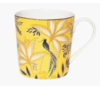 Sara Miller London Taza de aniversario, pájaros y flores adornada con detalles de oro de 22 quilates