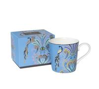 Sara Miller London Taza de pavo real con detalles de oro de 22 quilates