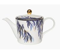 Sara Miller London Tetera de aniversario, cola de plumas adornada con detalles dorados de 22 quilates