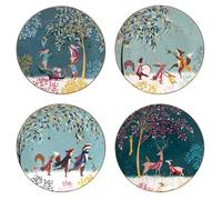 Sara Miller London Woodland Tales - Juego de 4 platos, varios colores