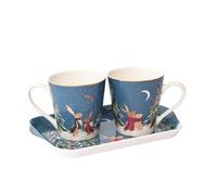 Sara Miller London Woodland Tales - Juego de taza y bandeja, color azul francés