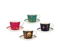 Sara Miller SMC79194-XG London Chelsea Collection - Juego de 4 tazas y platillos para café expreso (porcelana)