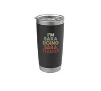 Sara Name Sara Personalized Name First Given Vaso térmico de acero inoxidable de doble pared