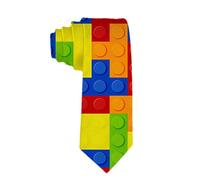 SARA NELL Corbatas hechas a mano para hombre: corbata delgada tejida delgada para hombre. Corbata de ladrillos de bloques de construcción coloridos para cada atuendo.