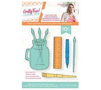Sara Signature S-CF-STD-TOTT Crafty Fun-Juego de Sellos y Troqueles-Herramientas del Comercio, Plateado, 1.8" x 3"