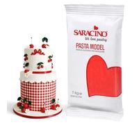 Saracino Pasta fondant Model Roja Para modelar De 1 kg Sin gluten Made in Italy