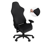 SARAFLORA Gaming Chair Covers Stretch Washable Slipcovers for Armchair, Swivel, Computer Boss Chair (Black, X-Large)