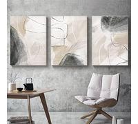 Sarah Duke Juego de 3 pósteres, cuadros abstractos beige para salón, cuadros modernos en lienzo, póster de pared, sin marco, decoración de pared para salón (50 x 70 cm, B)