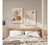 Sarah Duke Set de 2 pósters abstractos en lienzo, estilo abstracto, sin marco, decoración de pared boho para salón, dormitorio (50 x 70 cm)