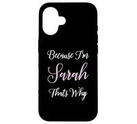 Sarah Name Personalizado Mujeres Lindo Rosa Chica Regalo Personalizado Carcasa para iPhone 16