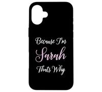 Sarah Name Personalizado Mujeres Lindo Rosa Chica Regalo Personalizado Carcasa para iPhone 16 Plus