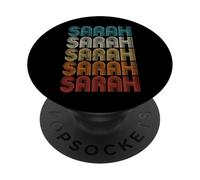 Sarah Primer Nombre Dado Orgullo Retro Personalizado PopSockets PopGrip Adhesivo