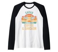 SARAH Vibes Only Cute Retro Girls SARAH Name Camiseta Manga Raglan