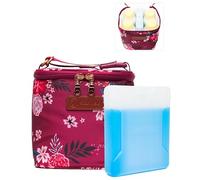 Sarah Wells Cold Gold Bolsa enfriadora de leche materna con bolsa de hielo (Berry Bloom)
