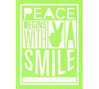 Sarah Winter Lienzo Impreso Peace Begins with A Smile, 60 x 80 cm, Multicolor, 31.5 x 24 Inches