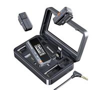 Saramonic Air-01 - Micrófono de lazo inalámbrico, 2,4 GHz, doble sistema, mini microcorbata 48 kHz/24 bits, 300 m, batería 40 H, reducción de ruido para Vlog TikTok Youtube para iPhone15/16 Android