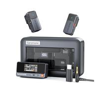 Saramonic Air Micrófono Lavalier inalámbrico para iPhone Android (2TX + USB-C RX + funda de carga), cancelación de ruido, 300 m, mini micrófono para Tiktok Youtube Live Stream, entrevista, podcast