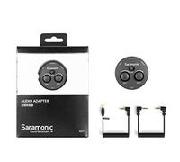 Saramonic AX1 - Mezclador de audio pasivo de 2 canales con 3 entradas TRS de 3,5 mm y salida TRS de 3,5 mm con cables de salida TRS y TRRS para cámaras, smartphones, tabletas y computadoras