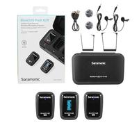 Saramonic Blink 500 ProX B2R - Sistema de micrófono inalámbrico con clip para 2 personas con grabación integrada y lavaliers